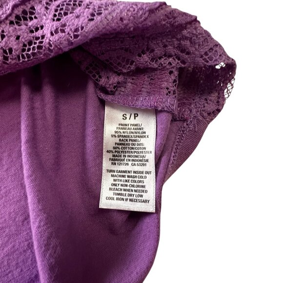 Aeropostale S/P Lace Front Purple T-Shirt For Women Cotton/Polyester Blend Casua - Picture 5 of 11